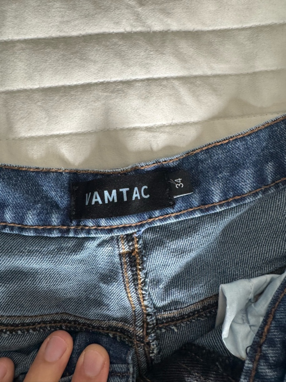 Festival Men's Dark Blue Star Patch Denim Shorts - Picture 4 of 5